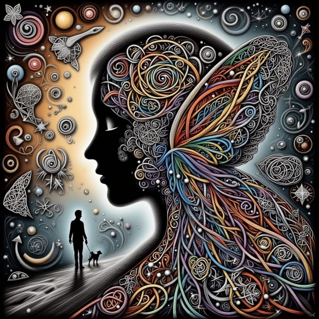 Intricate Knot Work Sketches in Looped Art Style