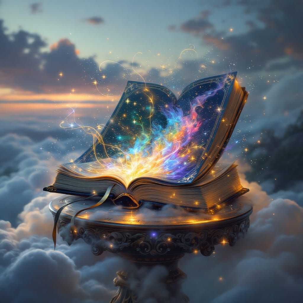 Enchanted Journal in Dreamy, Surreal Landscape