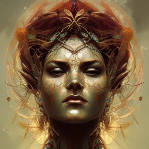Goddess Tree of Life Portrait in Hyperdetailed Style