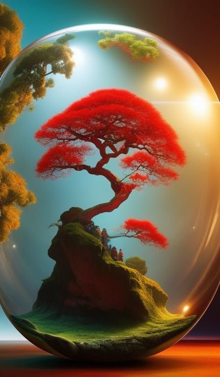 Bonsai Bubble: Psychedelic Digital Art