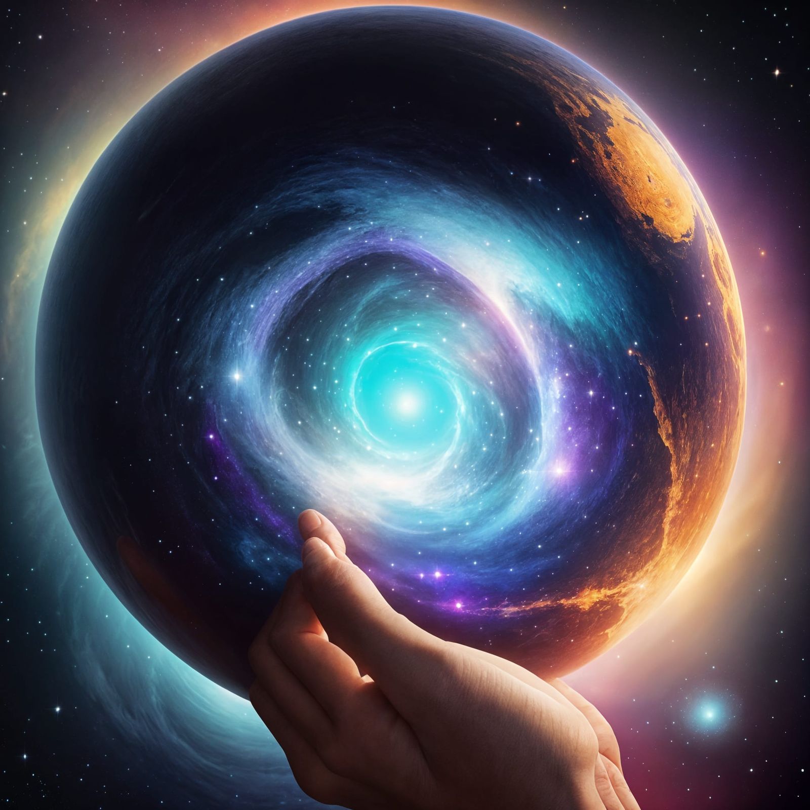 Woman Holds the Cosmos in Her Palm