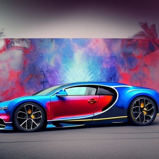 Hyperrealistic Bugatti Chiron Splash Art