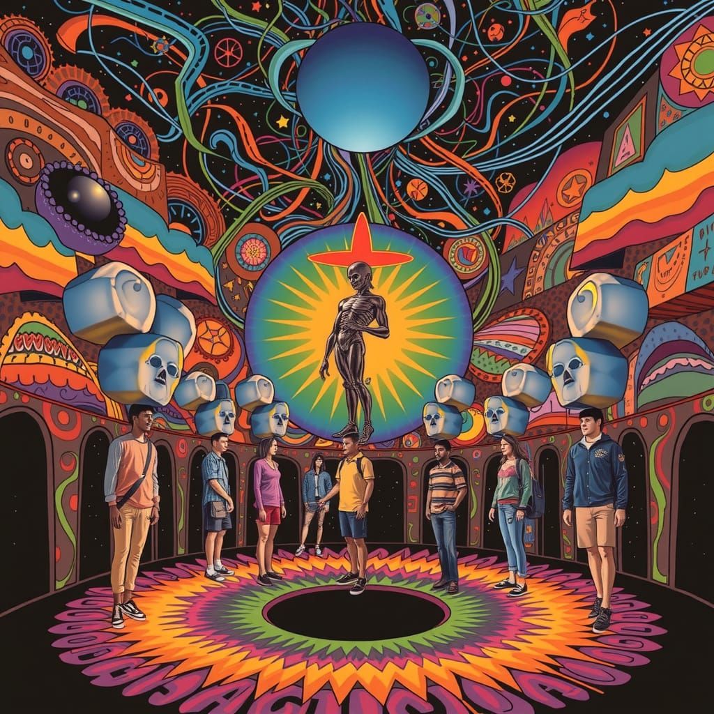Psychedelic Shack in Vibrant Colors