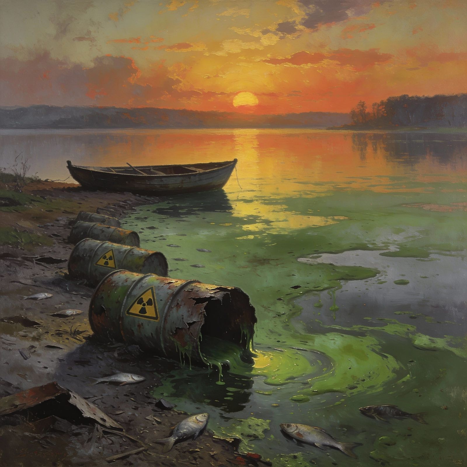 Rowboat Before Sunset