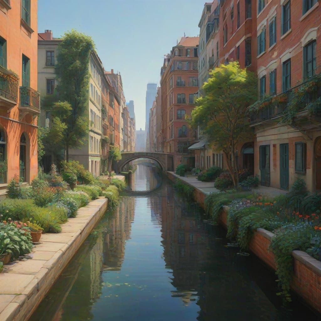 Vibrant Cityscape Transformed into Verdant Oasis