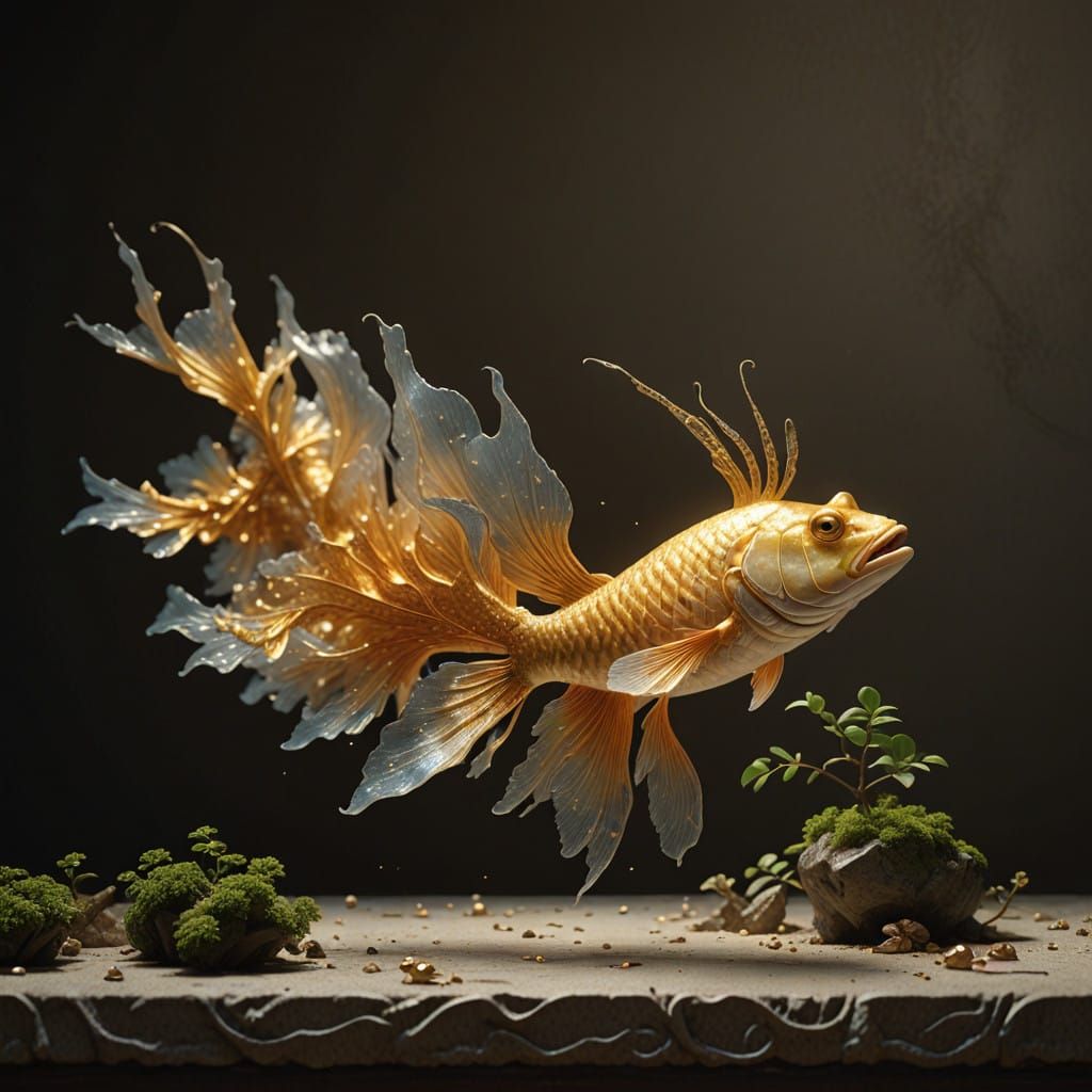 Airfish wearing 'tail extensions' - can't swim worth a darn ...