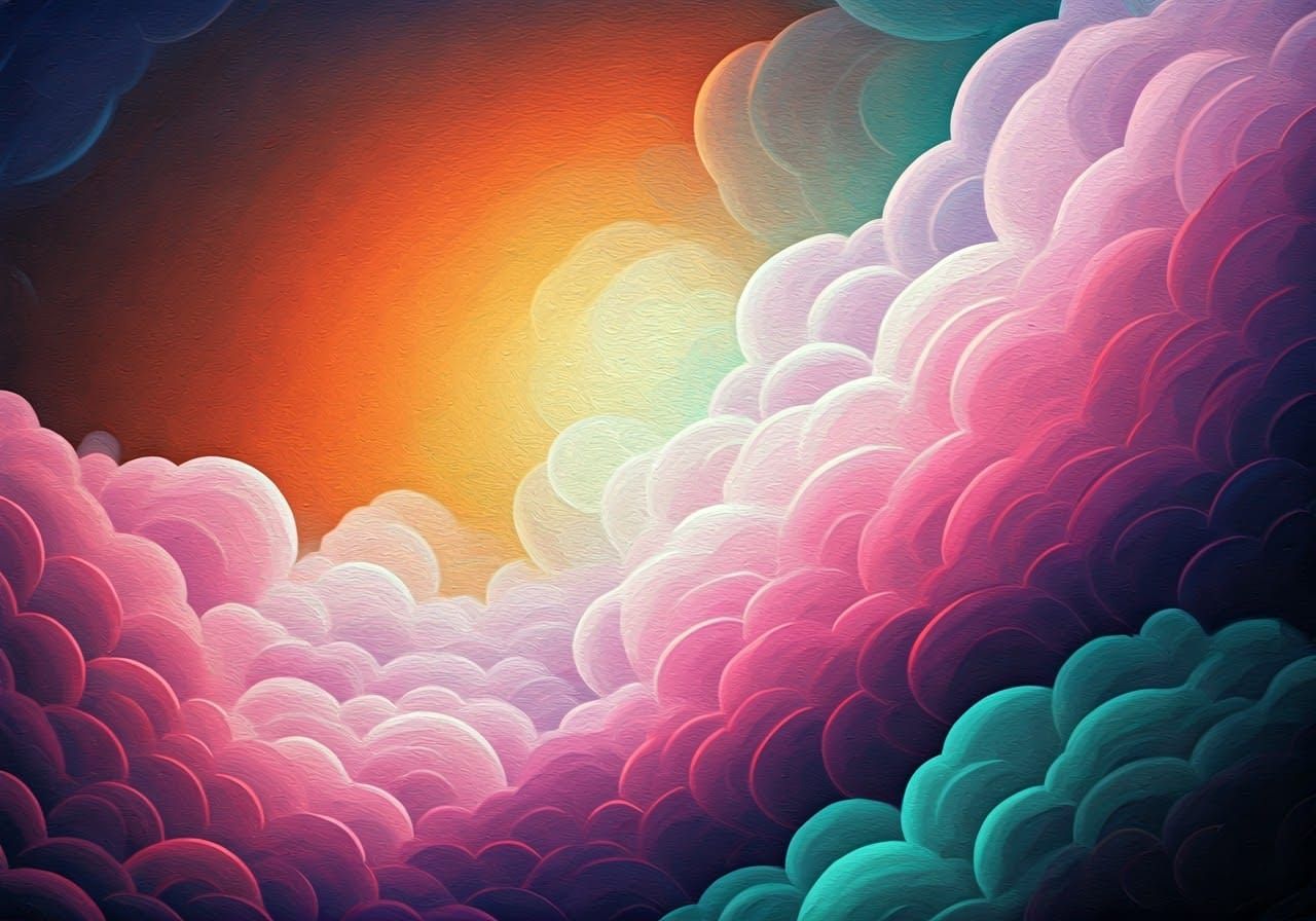 Dreamlike Abstract Sunset in Impressionist Style