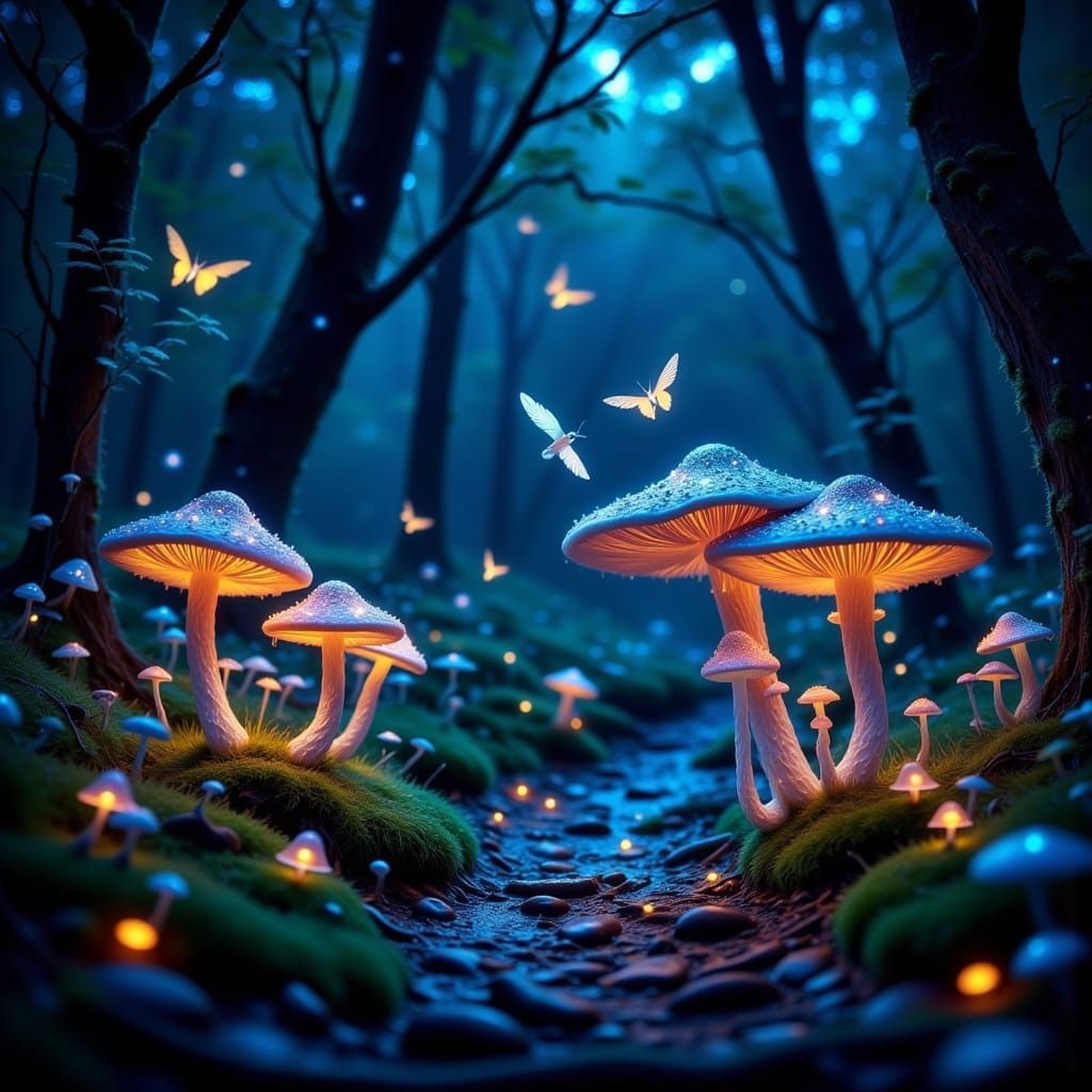 Enchanted Forest Scene in Vivid Colors