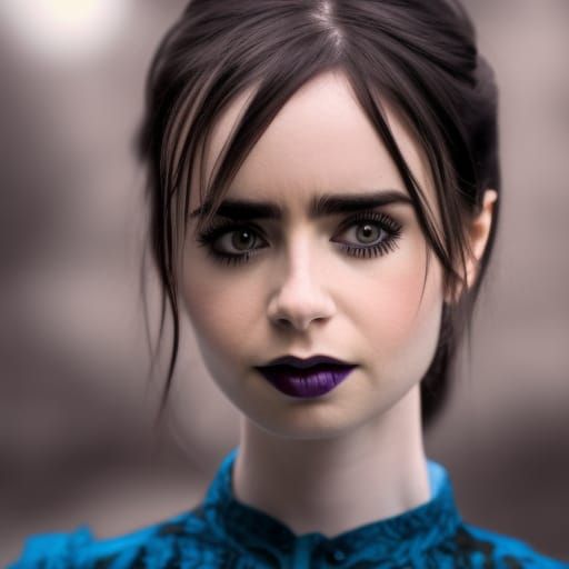 Gothic Vampire with Dark Hair and Blue Eyes