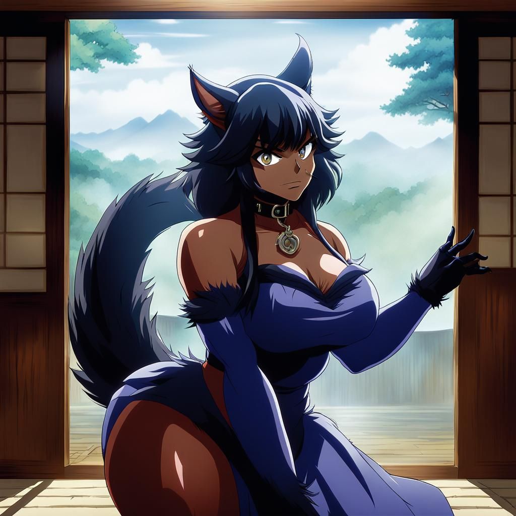 Anime Style Beast Woman in Lingerie