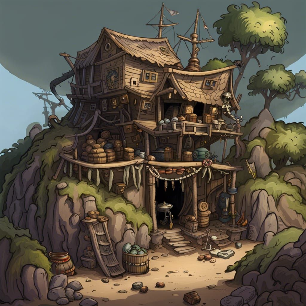 AI Generated Pirate Hideout