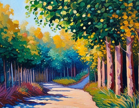 Hope and Renewal: A Neo-Impressionist Oil Painting