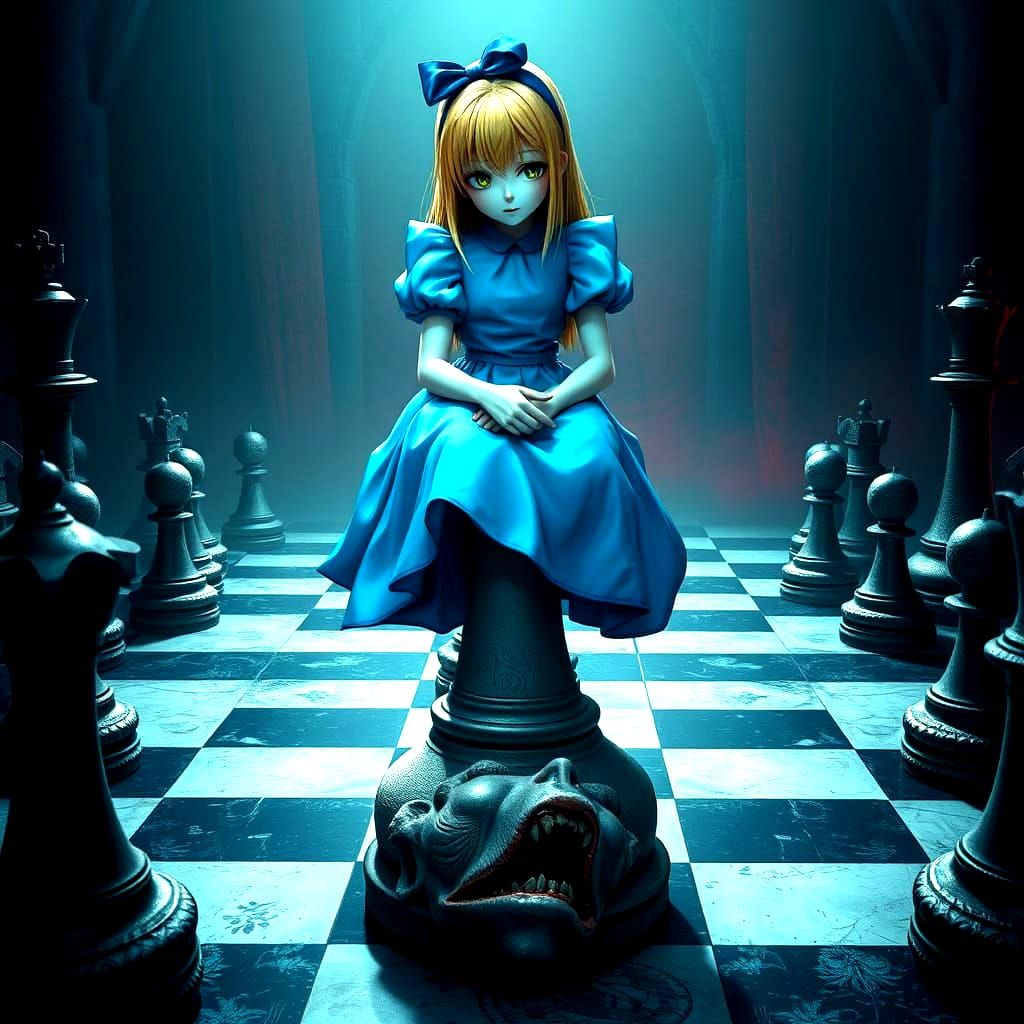 Mad Queen of Hearts in a Gothic Wonderland