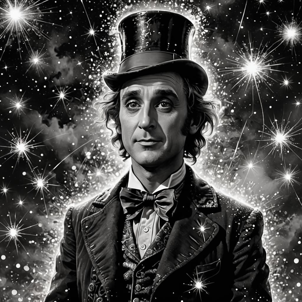 Magical Willy Wonka in Starry Night, Macro Photo