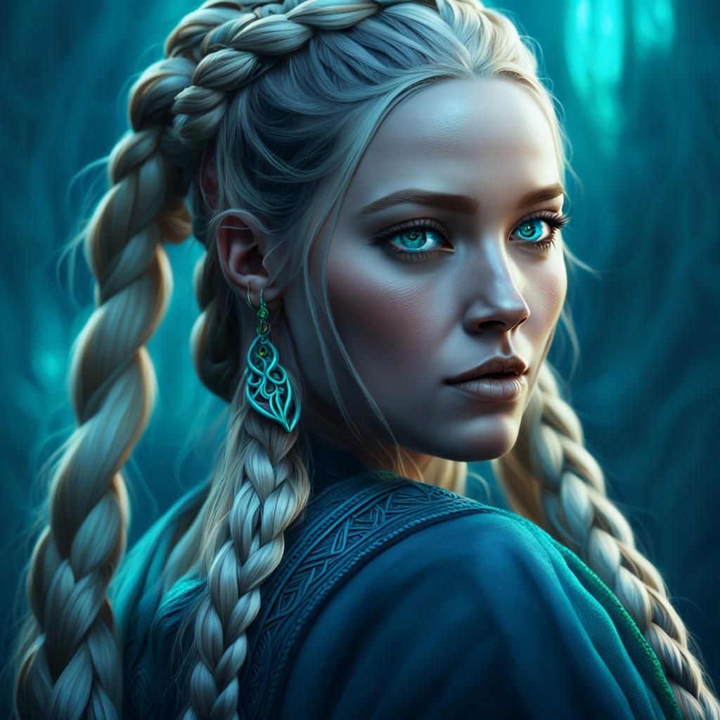 Mystical Norwegian Girl Portrait in Fantasy Realism