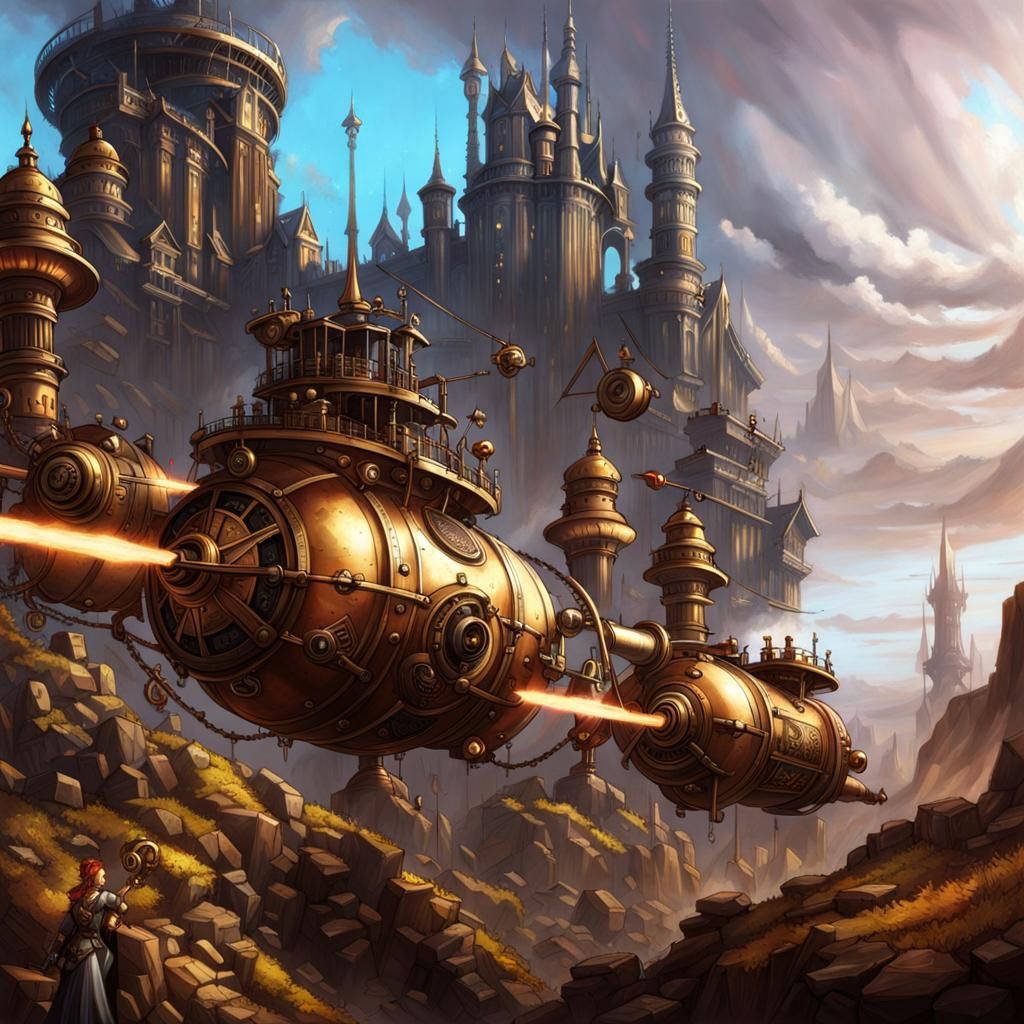 Aetherpunk Masterpiece: Fantasy Meets Steampunk Technology