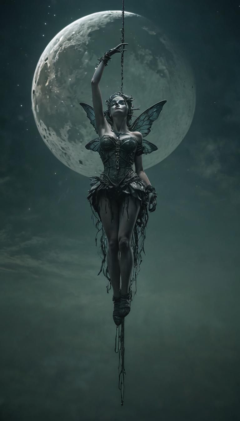 Otherworldly Fairy in Post-Apocalyptic Volumetric Lighting