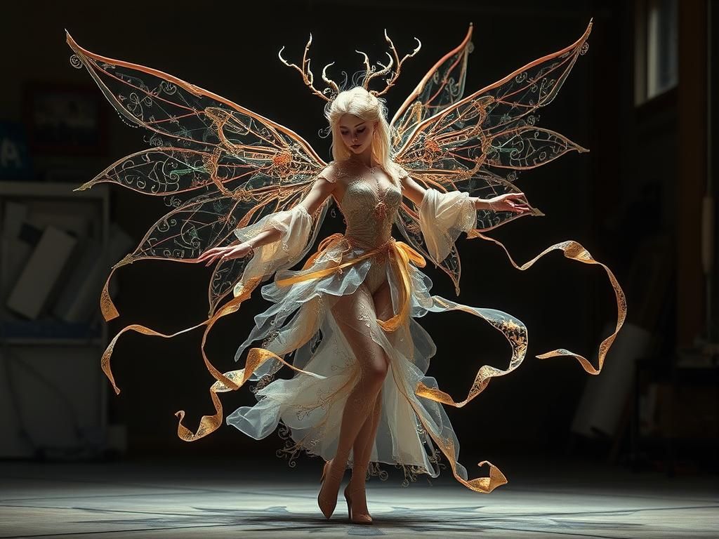 Holographic Ribbon Dancer Automata in Holopunk Style