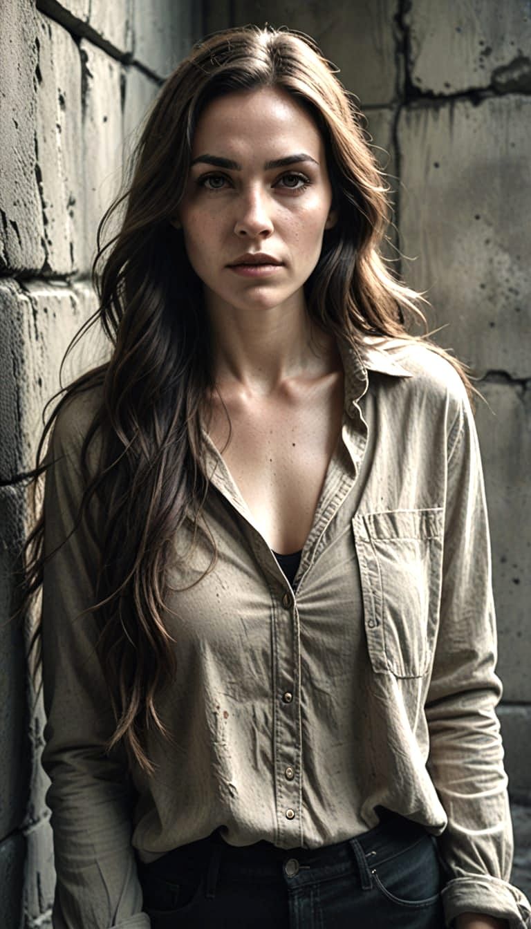 Ethereal Woman in Urban Decay