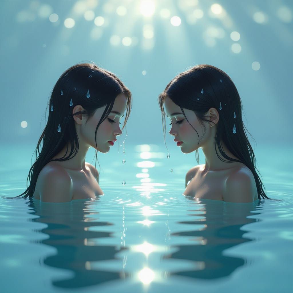 Ethereal Water Children in Dreamy Aquatic Scene