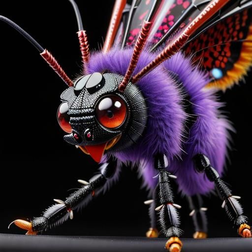 Hyperdetailed Furry Insect Monster in Oil on Canvas