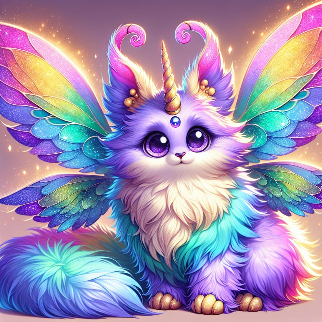 Mythical Rainbow Beast Soars Through Luminous Forests