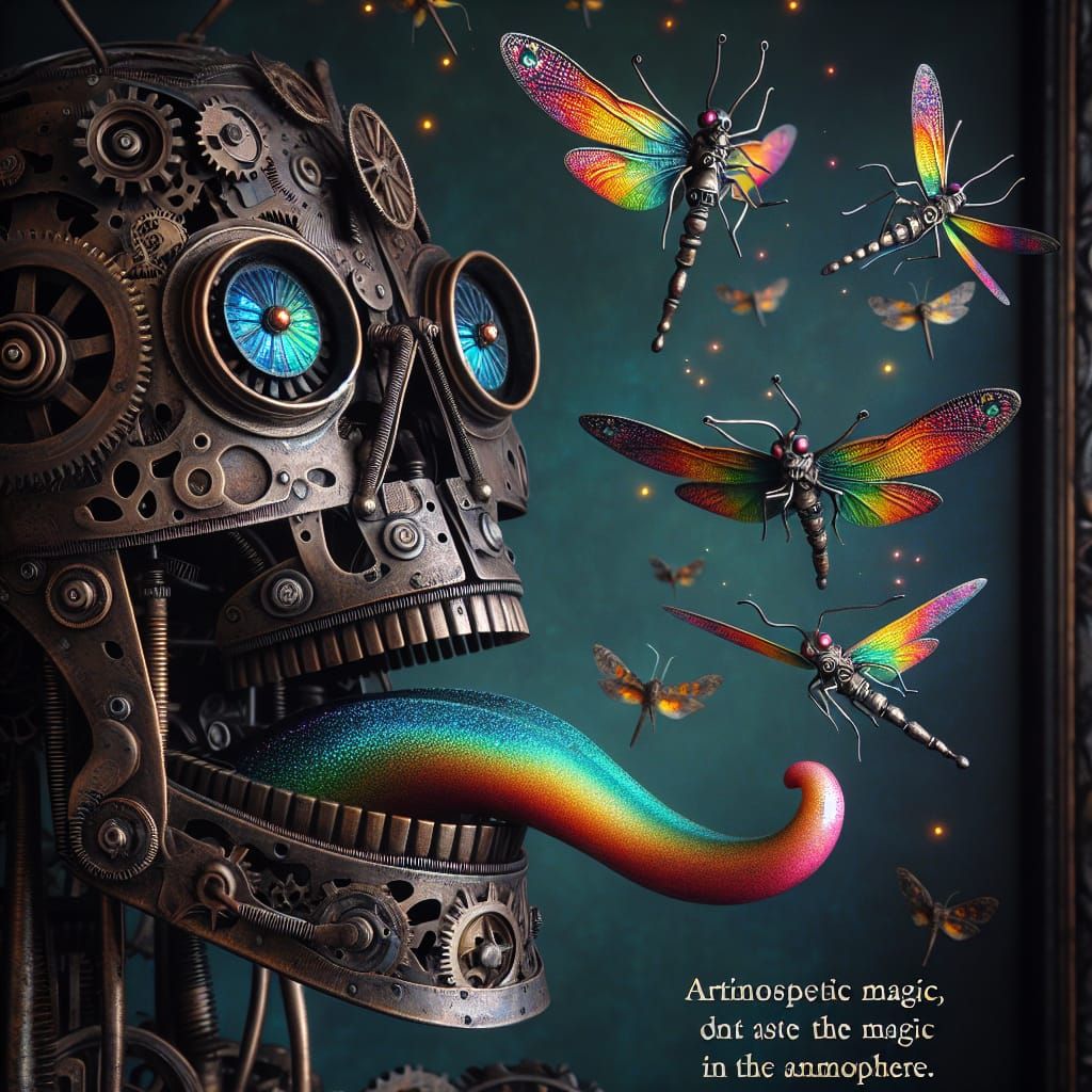 Mechanical Mystery Man Licks The Psychedelic Dragonflies