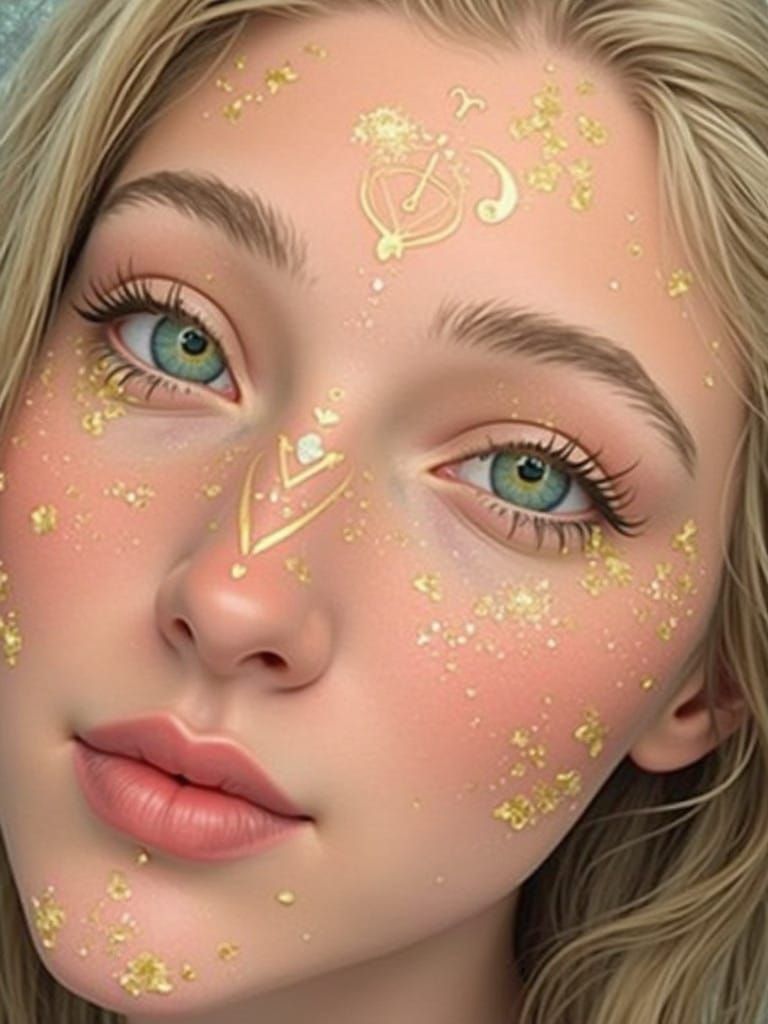 Ethereal Cyberpunk Goddess with Green Eyes