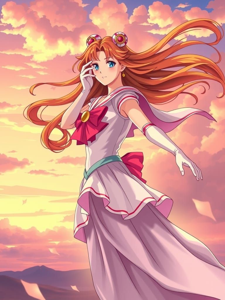 Sailor Venus Transformation in Baroque Anime Style