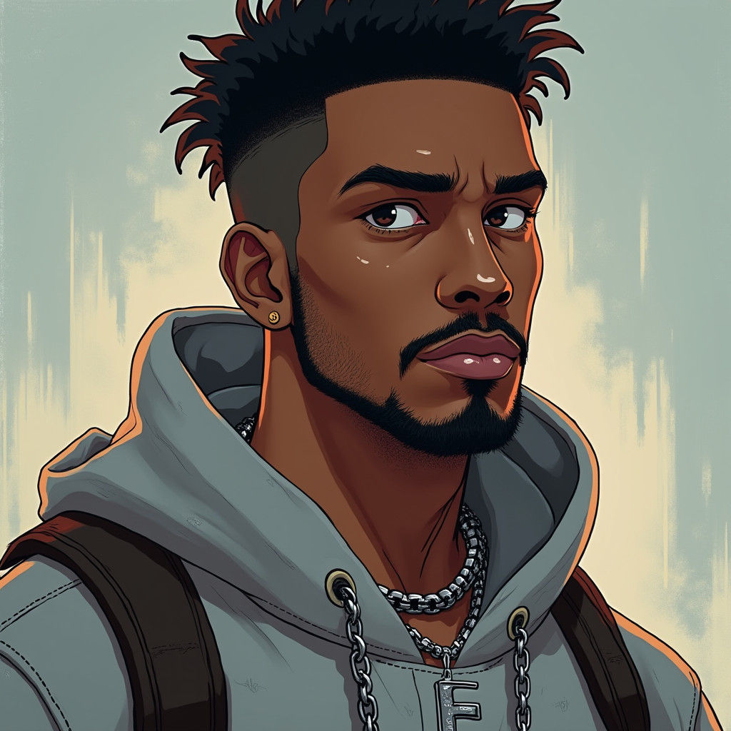 Anime Male Character in Detailed Matte Painting Style