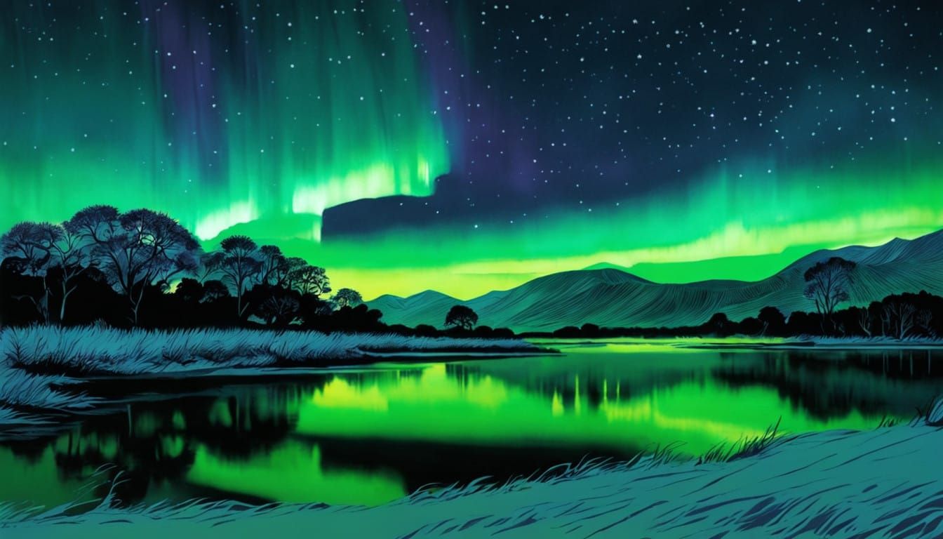 Whimsical Linoprints in Hand-Coloured Art Style