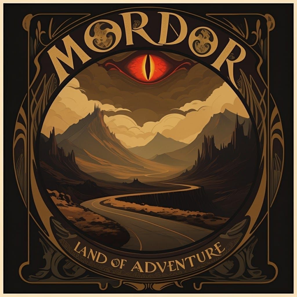Mordor: Land of Adventure in Art Deco Style