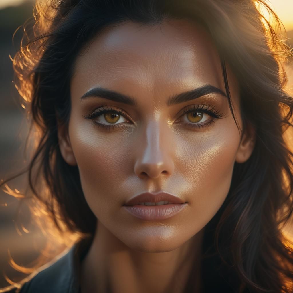 Attractive Woman's Sensual Cinematic Portrait