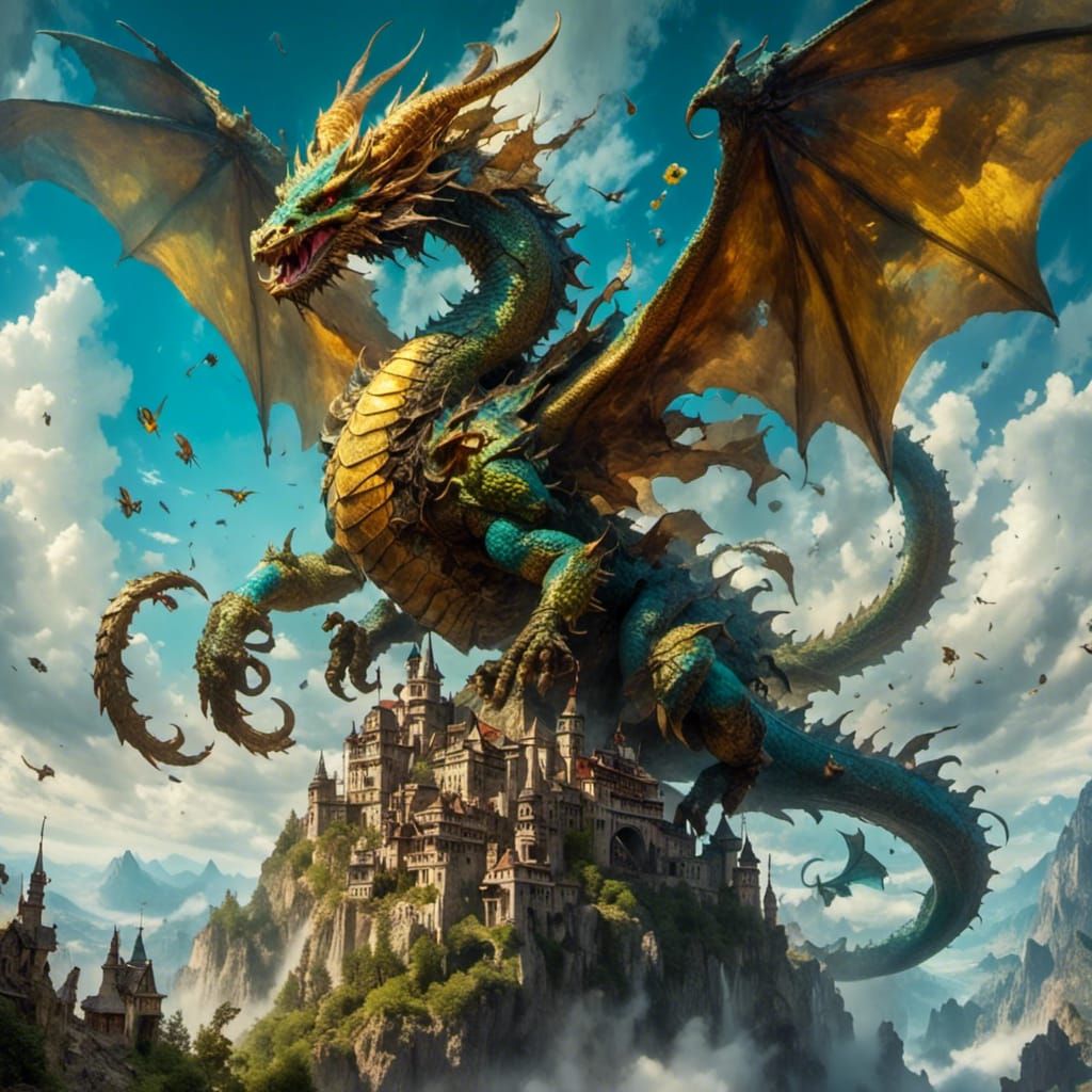 Dragon Bee Hybrid in Fantasy Anime Style