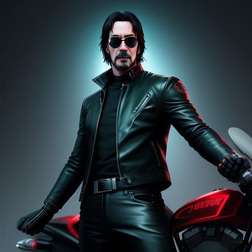 Modern Edgy Santa Claus in Cyberpunk Art Style