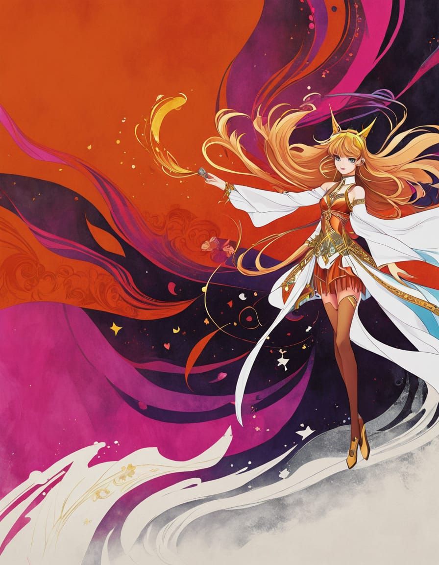 Winx Club characters in mystical, 80s anime OVA style