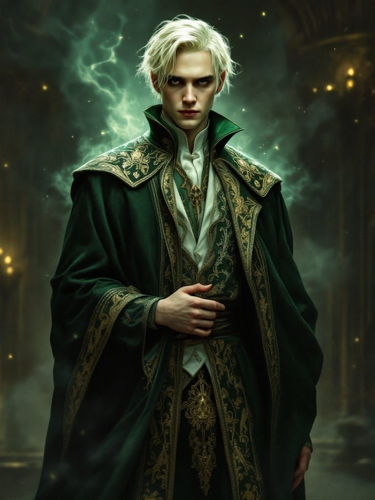 Draco Malfoy as Art Nouveau Wizard