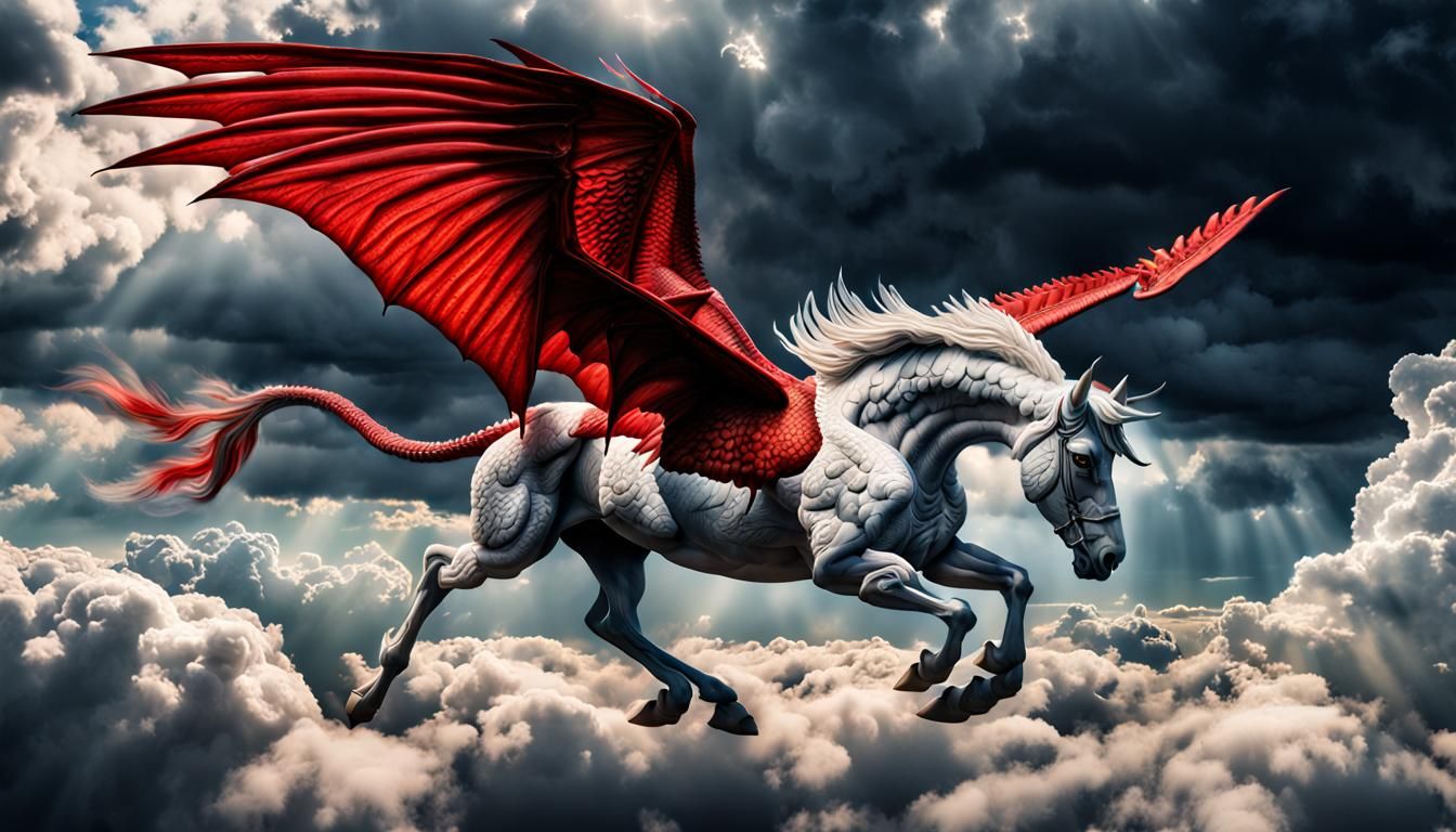 Pegasus and Red Dragon Flight in Dramatic HDR