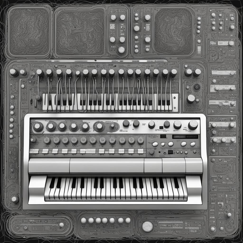 Abstract Vector Fractal: Roland TB-303 Bass Line