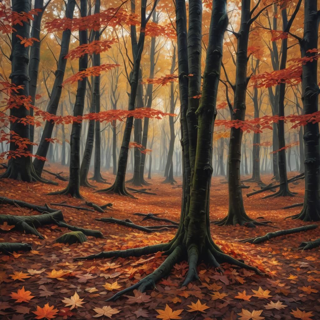 Spectacular Autumn Forest in Moody Lighting