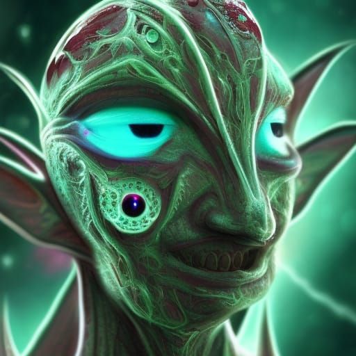 Elf Creature Enhanced with Quantum Computer Chips