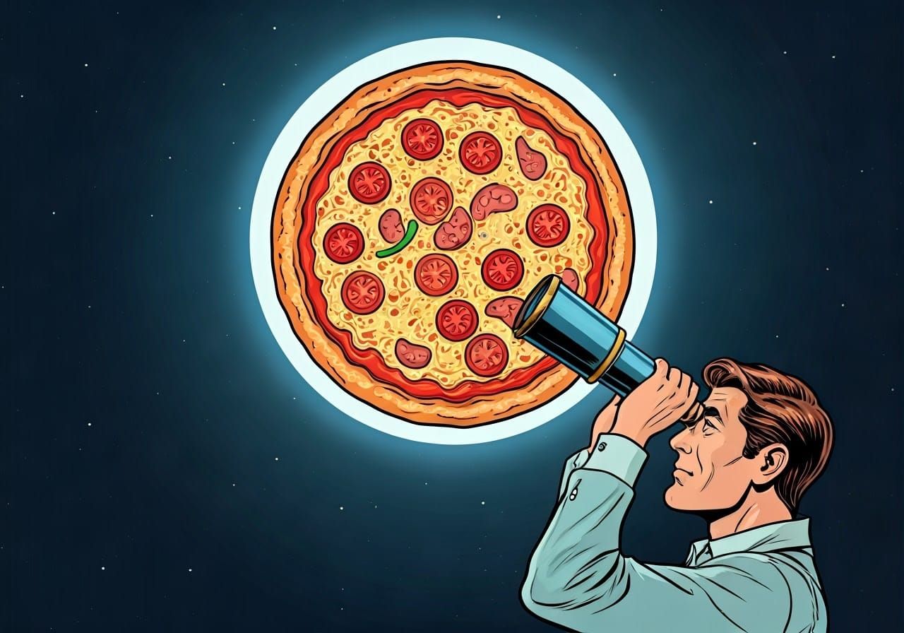 Pizza Moon Comic: Astronomer Sees Celestial Pie