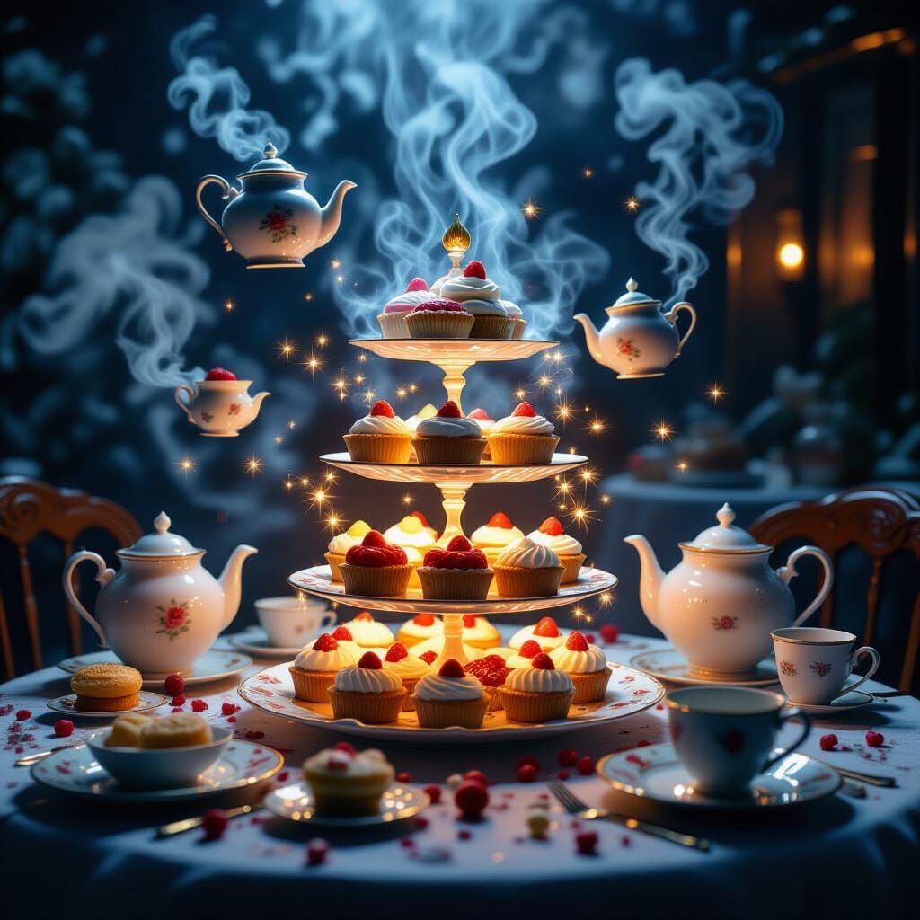 Magical Levitating Feasts and Glowing Desserts Photography