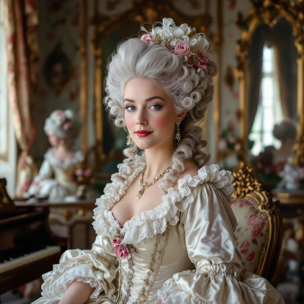 Madame du Barry in Opulent Late Baroque Boudoir