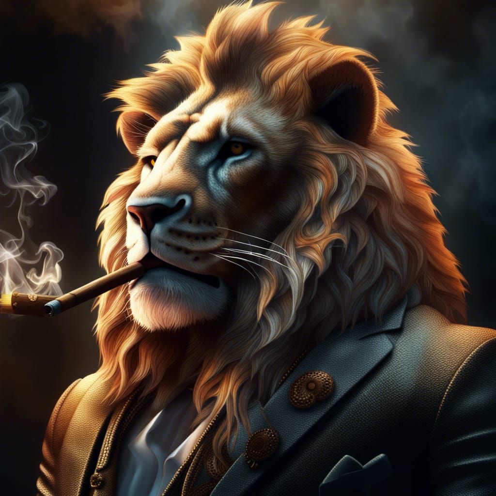 Gangster Lion: Epic 8K Conceptual Artwork