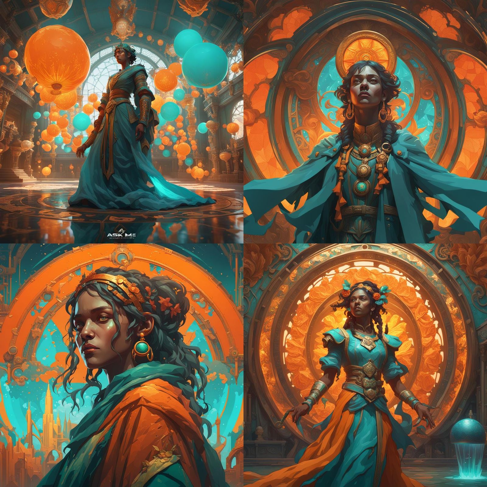 Dynamic Lighting Concept Art in Orange and Teal
