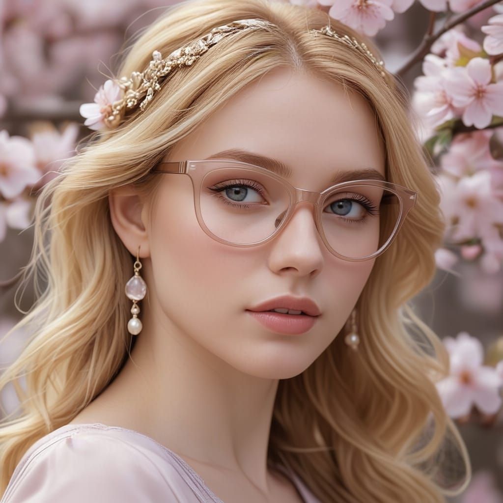 Enchanting Portrait of Woman in Art Nouveau Style