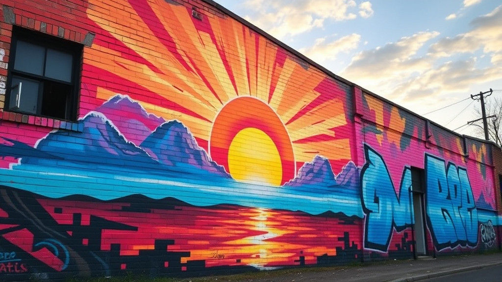 Abstract Graffiti Art: Glorious Sunrise Mural