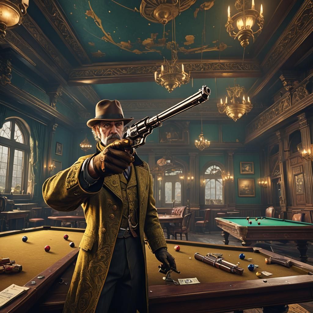Colonel Mustard: Billiard Room Crime Scene