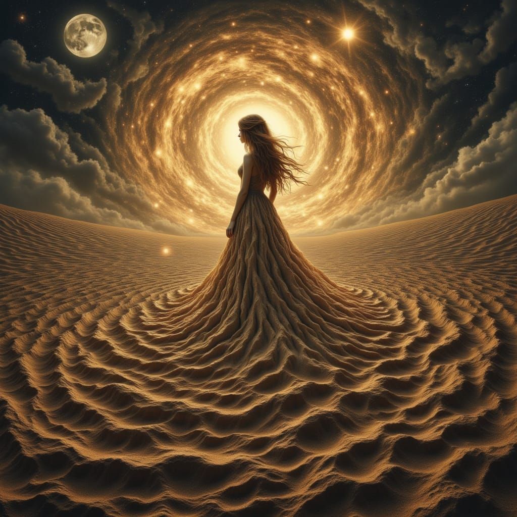 Woman Emanating Aura on Earthly Coil Patterns